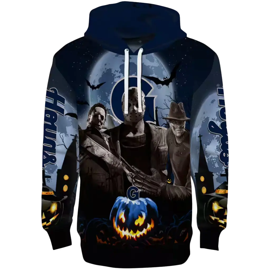 georgetown hoyas halloween vibes blue black hoodie best selling georgetown hoyas halloween vibes blue black hoodie best selling