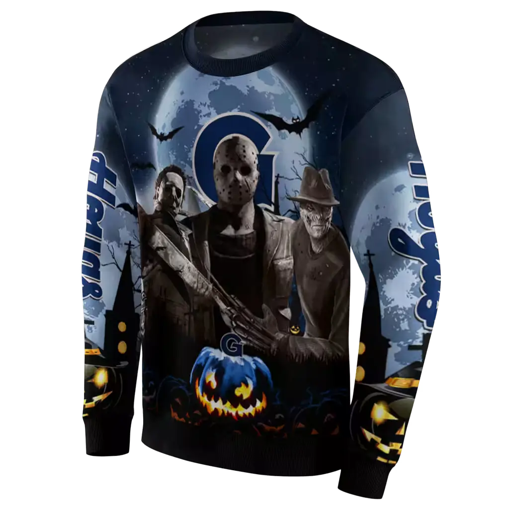 georgetown hoyas halloween vibes blue black hoodie new arrival georgetown hoyas halloween vibes blue black hoodie new arrival