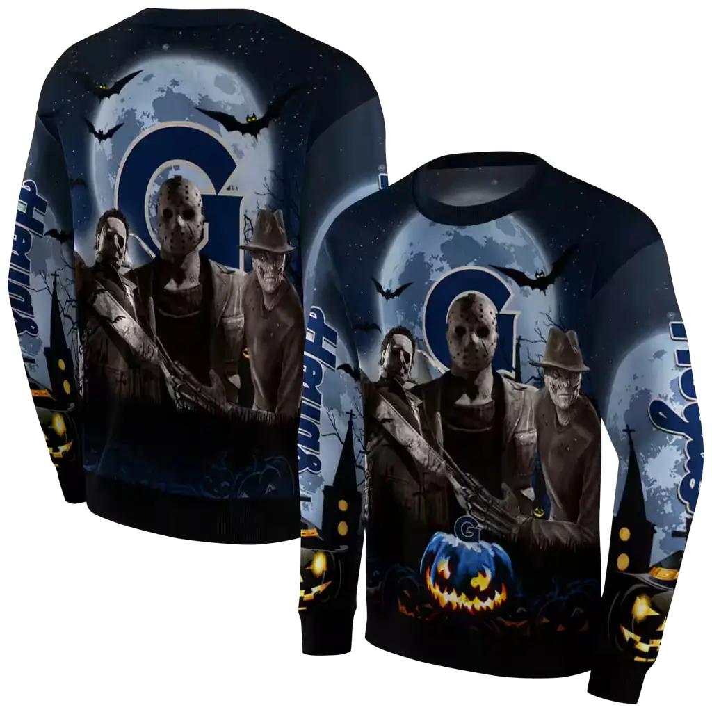 georgetown hoyas halloween vibes blue black hoodie premium grade georgetown hoyas halloween vibes blue black hoodie premium grade