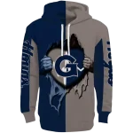 georgetown hoyas heartbeat graphic blue hoodie best selling