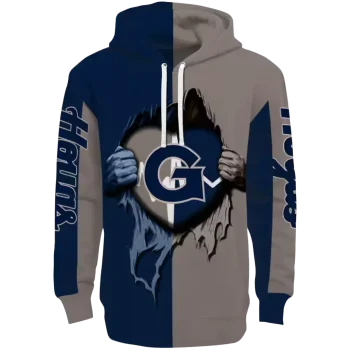 georgetown hoyas heartbeat graphic blue hoodie best selling