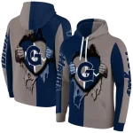 georgetown hoyas heartbeat graphic blue hoodie best selling