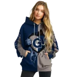 georgetown hoyas heartbeat graphic blue hoodie best selling