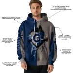 georgetown hoyas heartbeat graphic blue hoodie best selling