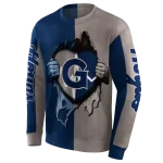 georgetown hoyas heartbeat graphic blue hoodie best selling