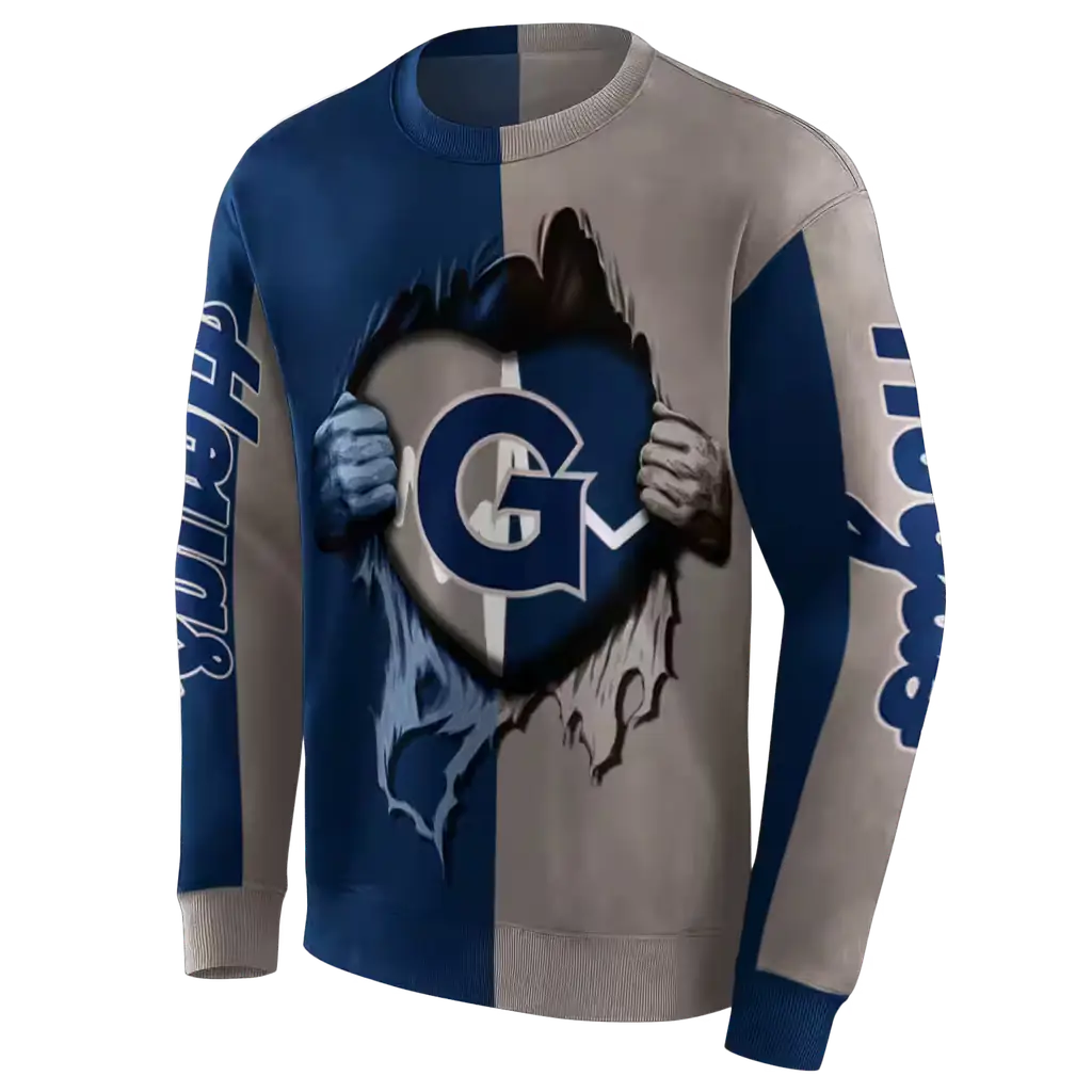 georgetown hoyas heartbeat graphic blue hoodie new arrival georgetown hoyas heartbeat graphic blue hoodie new arrival