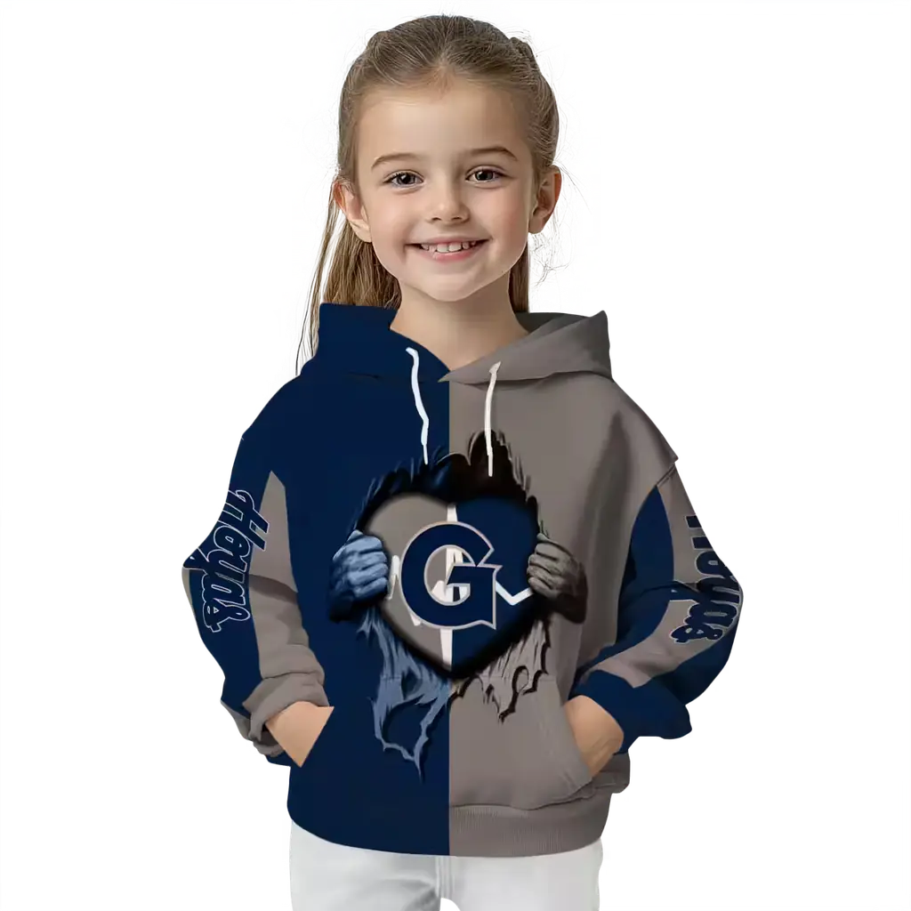 georgetown hoyas heartbeat graphic blue hoodie top rated georgetown hoyas heartbeat graphic blue hoodie top rated