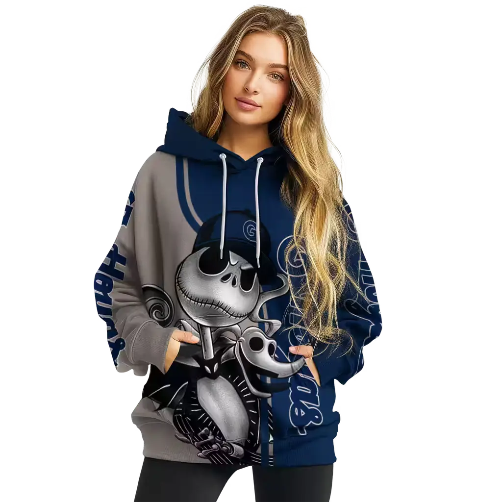georgetown hoyas jack skellington blue hoodie high quality georgetown hoyas jack skellington blue hoodie high quality