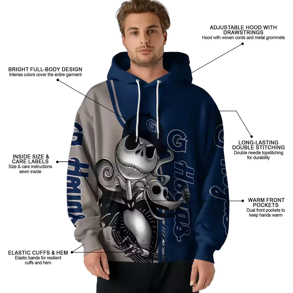 georgetown hoyas jack skellington blue hoodie latest model georgetown hoyas jack skellington blue hoodie latest model