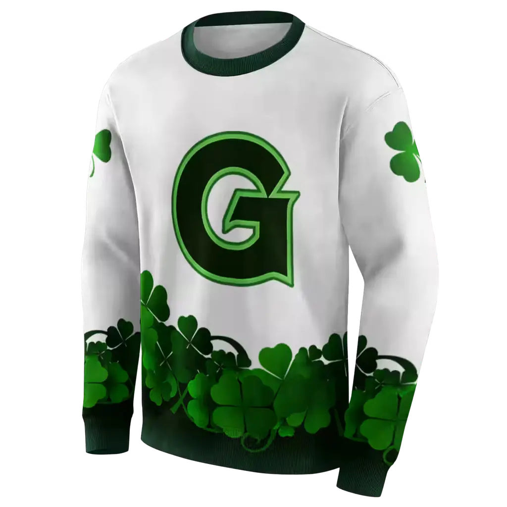 georgetown hoyas lucky motif white green hoodie new arrival georgetown hoyas lucky motif white green hoodie new arrival