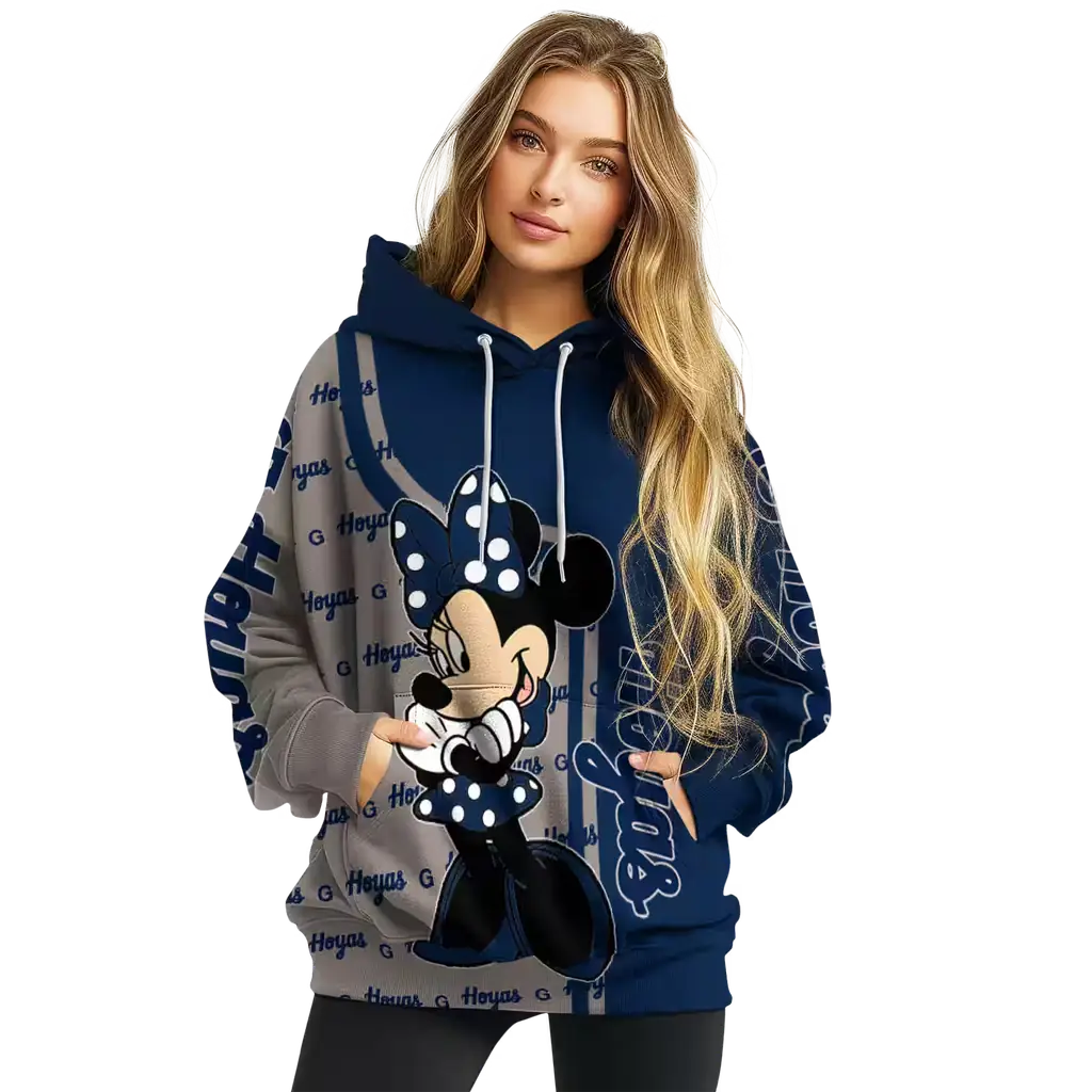 georgetown hoyas minnie mouse blue hoodie high quality georgetown hoyas minnie mouse blue hoodie high quality