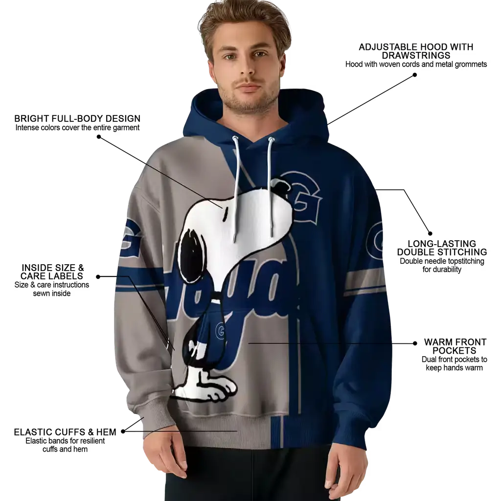 georgetown hoyas playful snoopy blue hoodie latest model georgetown hoyas playful snoopy blue hoodie latest model