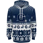 georgetown hoyas reindeer motif blue hoodie best selling
