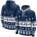 georgetown hoyas reindeer motif blue hoodie best selling