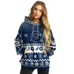 georgetown hoyas reindeer motif blue hoodie best selling