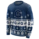 georgetown hoyas reindeer motif blue hoodie best selling