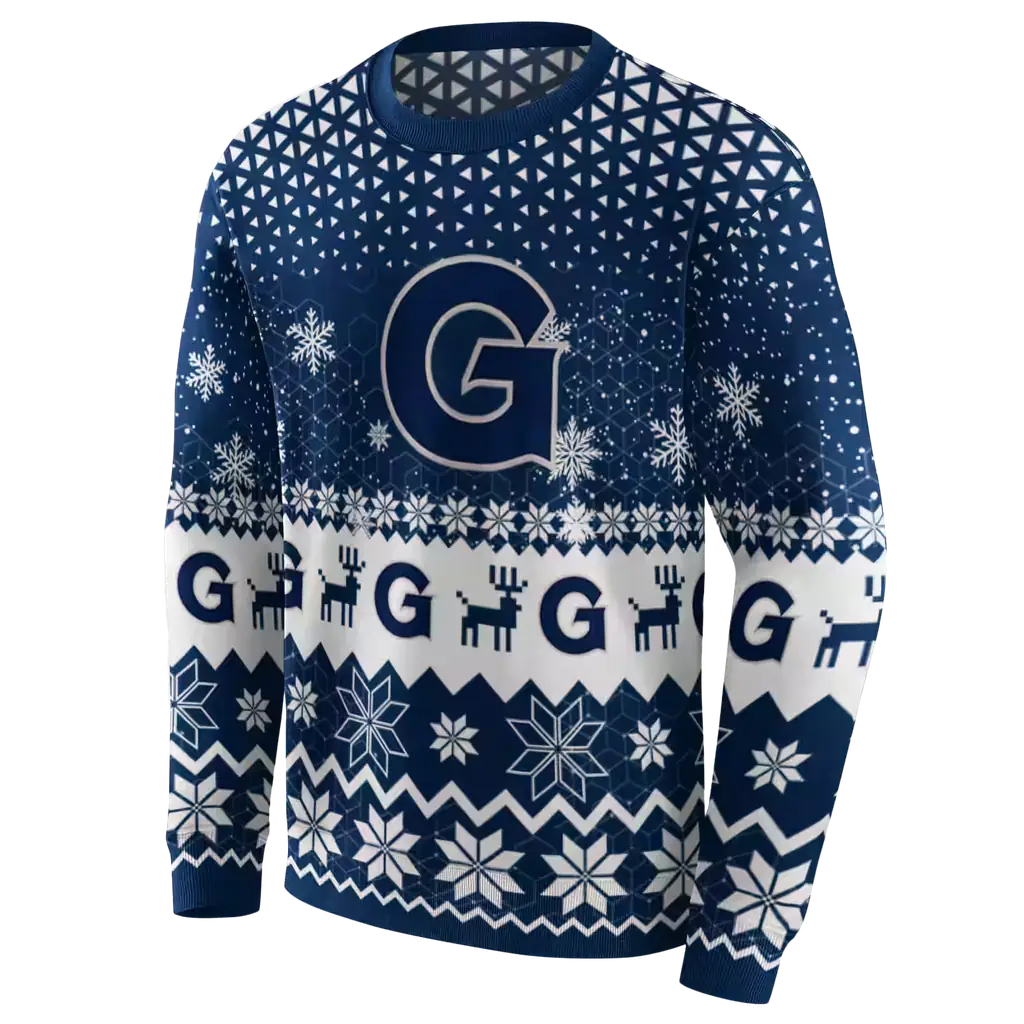 georgetown hoyas reindeer motif blue hoodie new arrival georgetown hoyas reindeer motif blue hoodie new arrival