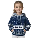 georgetown hoyas reindeer motif blue hoodie best selling