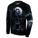 georgetown hoyas skull artwork blue black hoodie best selling