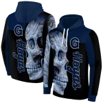 georgetown hoyas skull motif blue black hoodie best selling