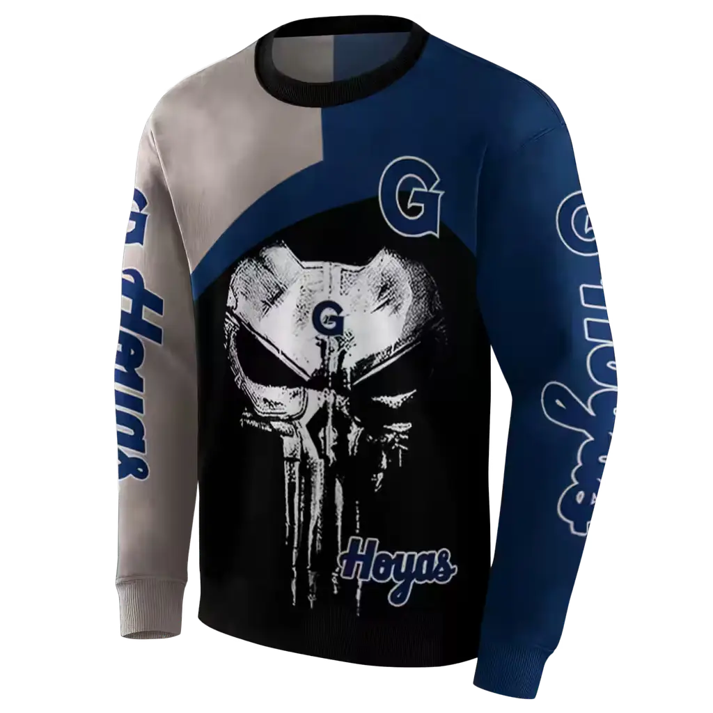 georgetown hoyas skull punisher grey black hoodie new arrival georgetown hoyas skull punisher grey black hoodie new arrival