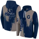 georgetown hoyas splatter effect blue hoodie best selling