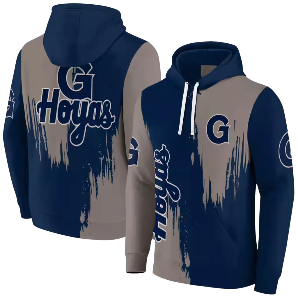 georgetown hoyas splatter effect blue hoodie fashion forward georgetown hoyas splatter effect blue hoodie fashion forward