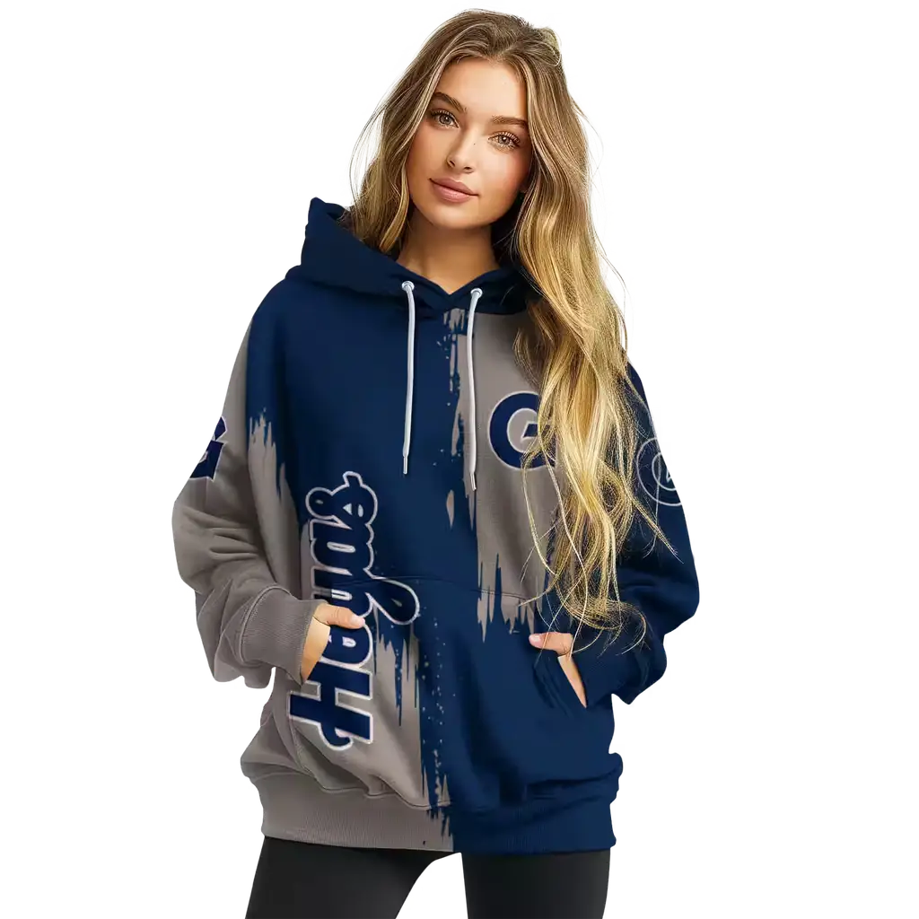 georgetown hoyas splatter effect blue hoodie high quality georgetown hoyas splatter effect blue hoodie high quality