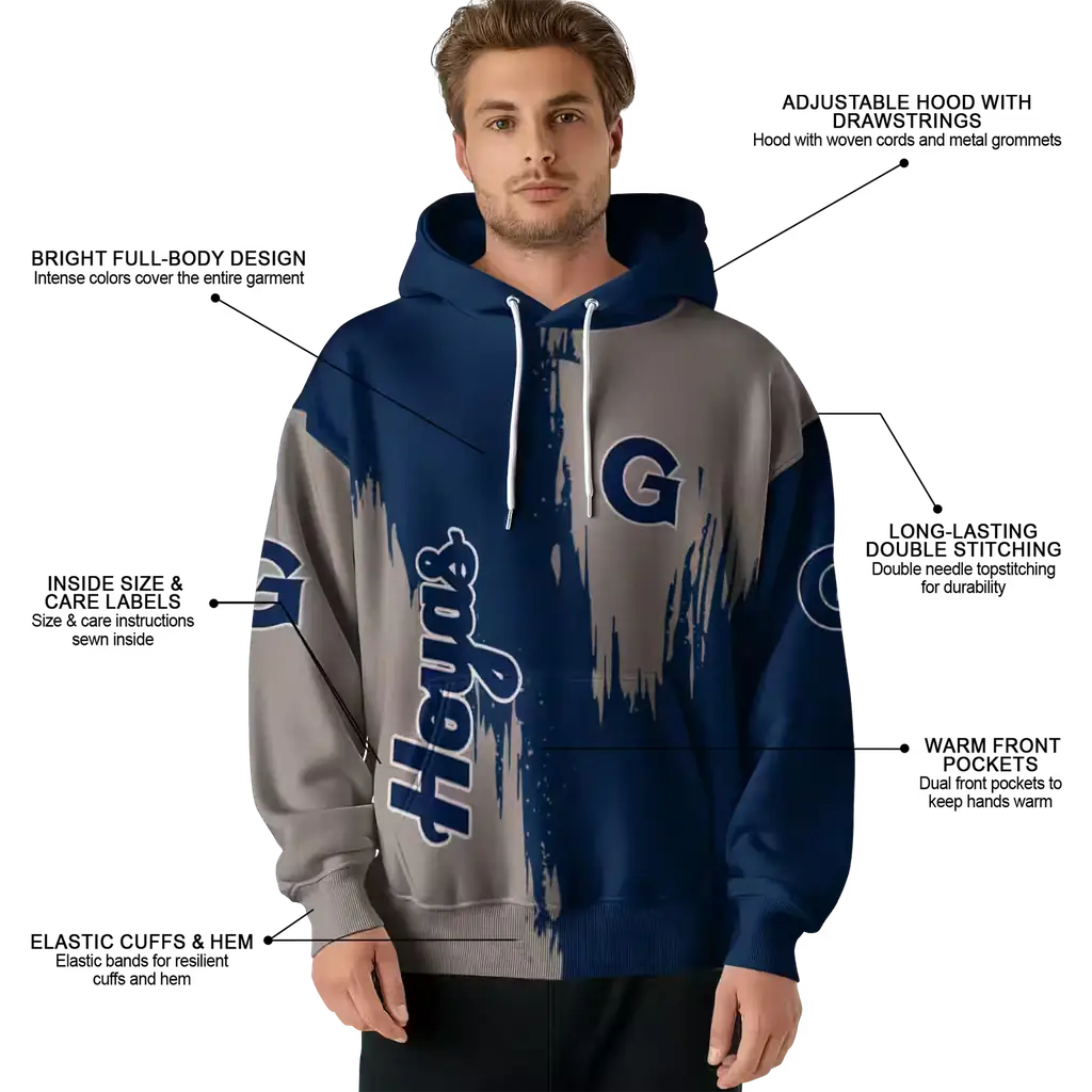 georgetown hoyas splatter effect blue hoodie latest model georgetown hoyas splatter effect blue hoodie latest model