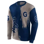 georgetown hoyas splatter effect blue hoodie best selling
