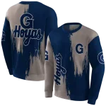 georgetown hoyas splatter effect blue hoodie best selling