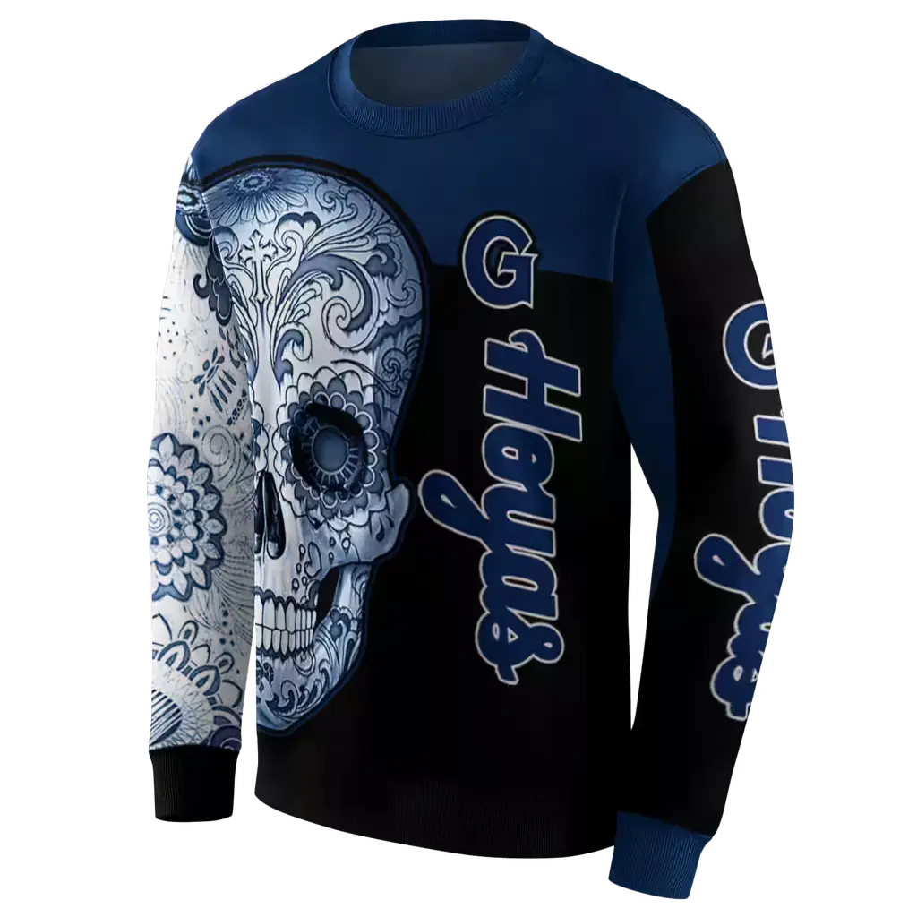 georgetown hoyas sugar skull blue black hoodie new arrival georgetown hoyas sugar skull blue black hoodie new arrival