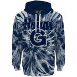georgetown hoyas tie dye pattern blue hoodie best selling