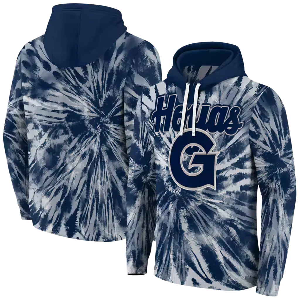 georgetown hoyas tie dye pattern blue hoodie fashion forward georgetown hoyas tie dye pattern blue hoodie fashion forward