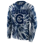 georgetown hoyas tie dye pattern blue hoodie best selling