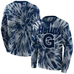 georgetown hoyas tie dye pattern blue hoodie best selling