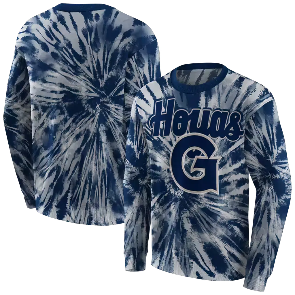 georgetown hoyas tie dye pattern blue hoodie premium grade georgetown hoyas tie dye pattern blue hoodie premium grade