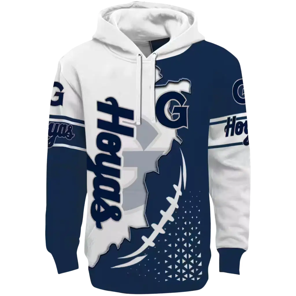 georgetown hoyas triangular pattern blue white hoodie best selling georgetown hoyas triangular pattern blue white hoodie best selling