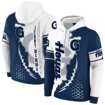 georgetown hoyas triangular pattern blue white hoodie best selling