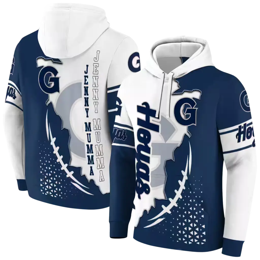 georgetown hoyas triangular pattern blue white hoodie fashion forward georgetown hoyas triangular pattern blue white hoodie fashion forward