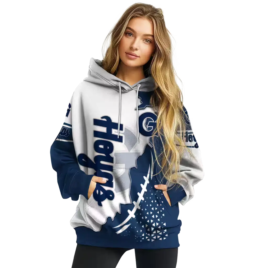georgetown hoyas triangular pattern blue white hoodie high quality georgetown hoyas triangular pattern blue white hoodie high quality