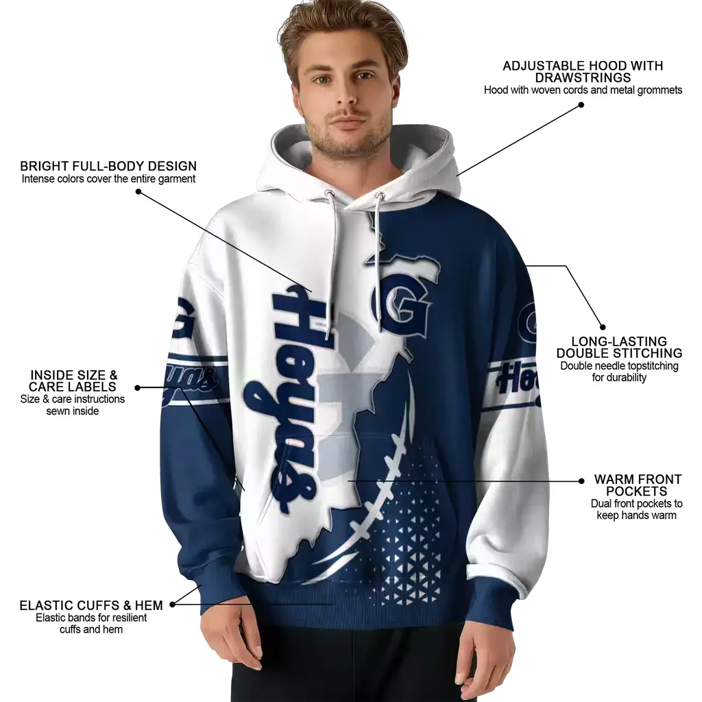 georgetown hoyas triangular pattern blue white hoodie latest model georgetown hoyas triangular pattern blue white hoodie latest model