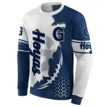 georgetown hoyas triangular pattern blue white hoodie best selling