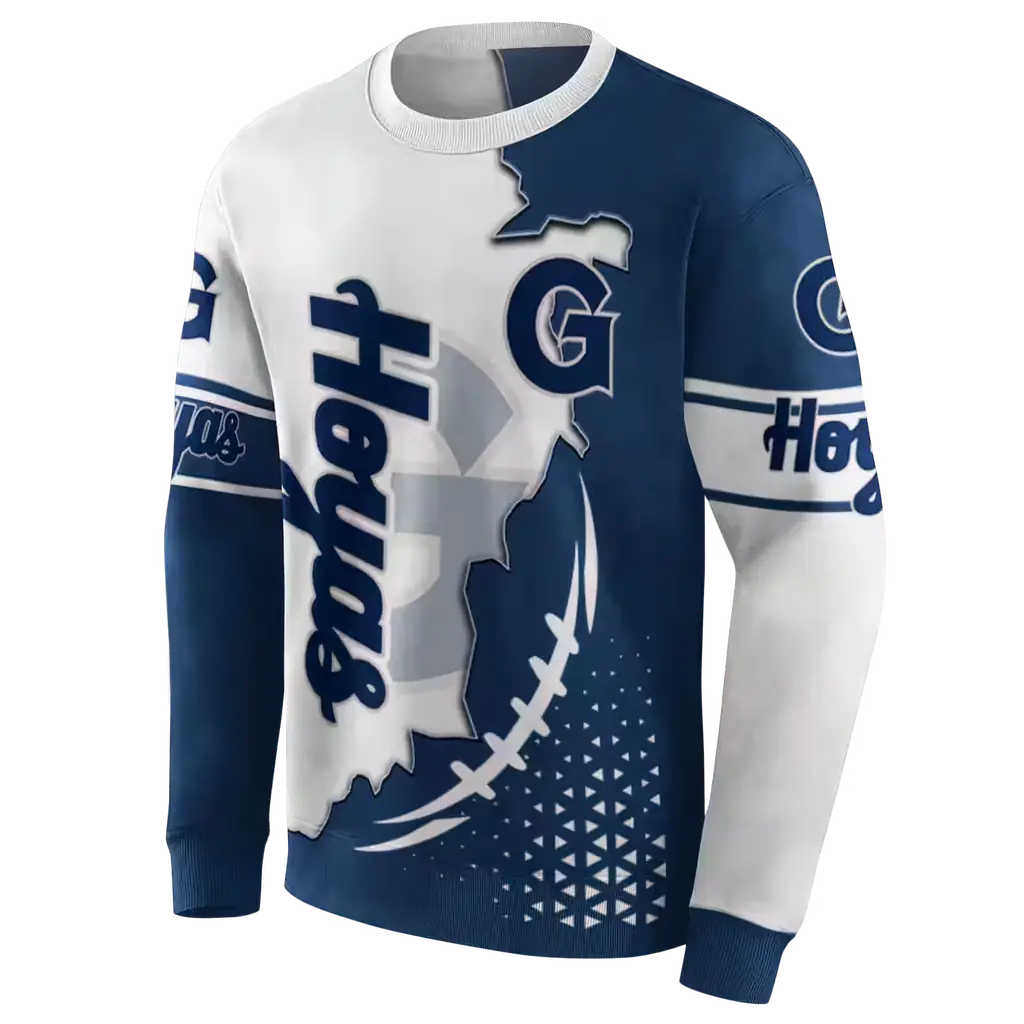 georgetown hoyas triangular pattern blue white hoodie new arrival georgetown hoyas triangular pattern blue white hoodie new arrival