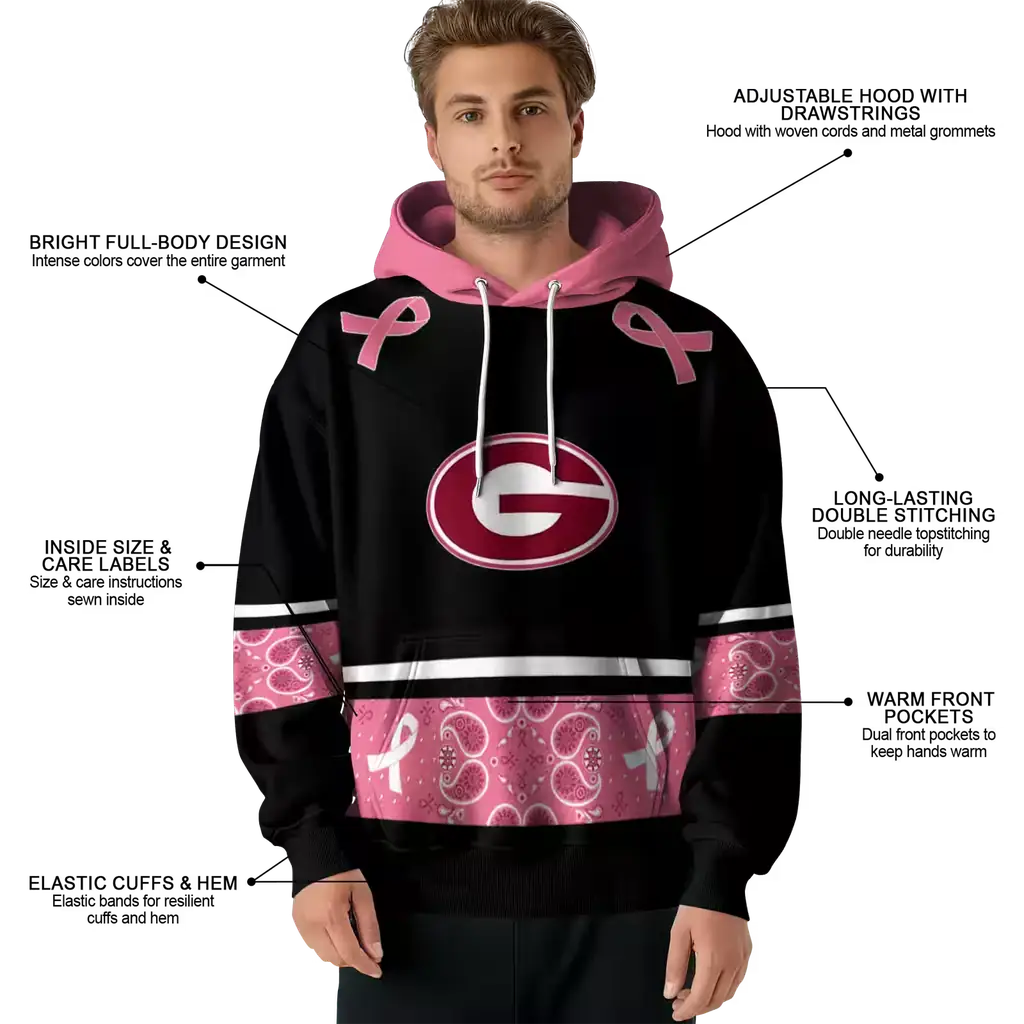 georgia bulldogs awareness ribbon black pink hoodie latest model georgia bulldogs awareness ribbon black pink hoodie latest model