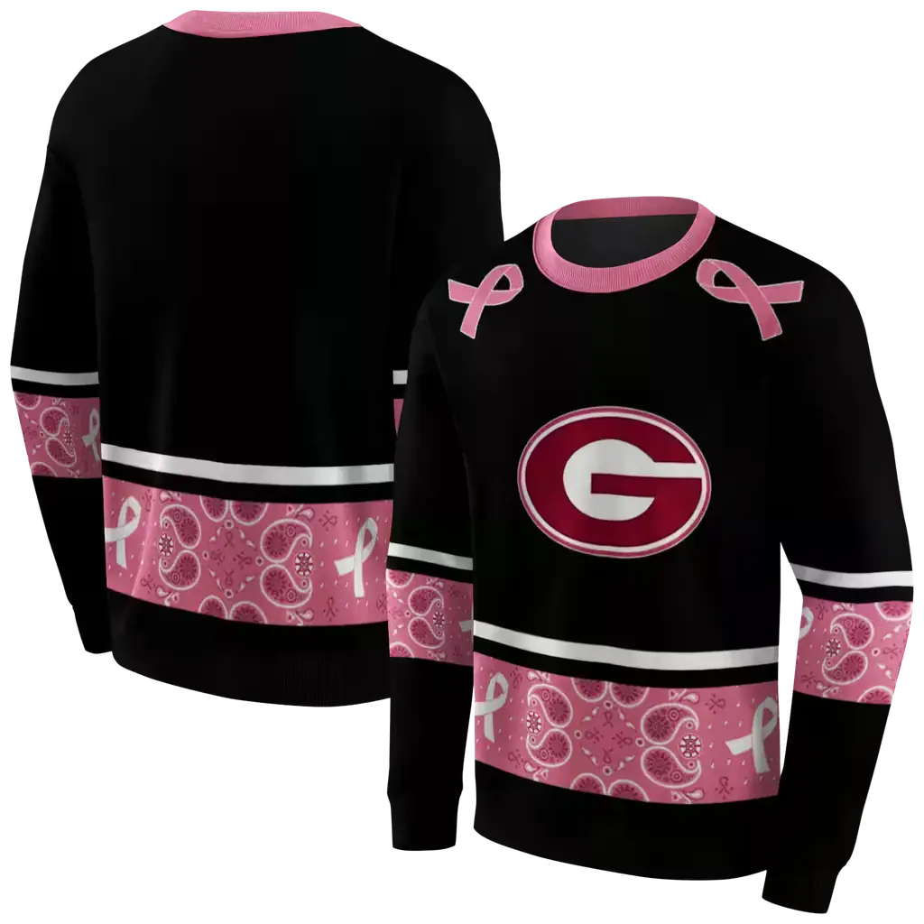 georgia bulldogs awareness ribbon black pink hoodie premium grade georgia bulldogs awareness ribbon black pink hoodie premium grade