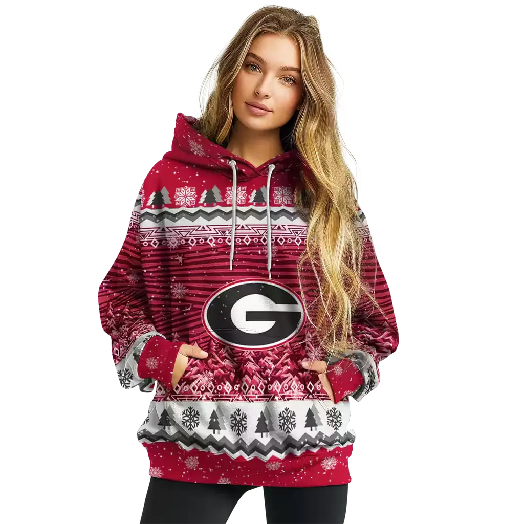 georgia bulldogs christmas trees red hoodie high quality georgia bulldogs christmas trees red hoodie high quality