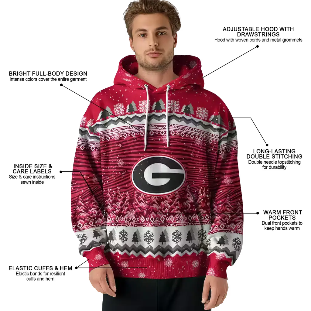 georgia bulldogs christmas trees red hoodie latest model georgia bulldogs christmas trees red hoodie latest model