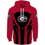 georgia bulldogs concentric lines red black hoodie best selling
