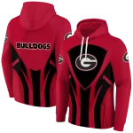 georgia bulldogs concentric lines red black hoodie best selling